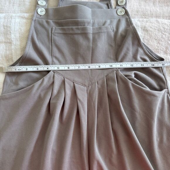 Halara Adjustable Strap Button Multiple Pockets Waffle Casual Overalls - Picture 10 of 10